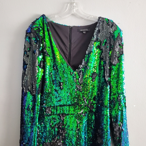 HaoDuoYi Women's Sparkly Sequin Deep V Neck Romper - Picture 5 of 14